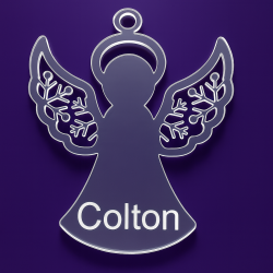 Personalized Acrylic Angel Ornament – Custom Engraved Name Christmas Keepsake
