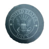 U.S. Navy Slate Coaster – Laser Engraved 4" Round Stone | Military Gift