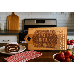 Happy Birthday Laser Engraved Cutting Board – Southern Gift | Dawg Gone Gifts