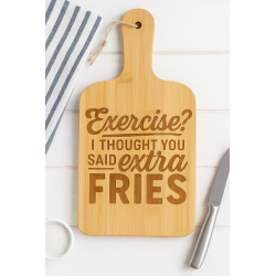 Funny Bamboo Cutting Board – Extra Fries Joke | Southern Kitchen Gift 7" x 13.5"