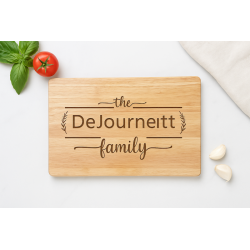 Personalized Rubber Wood Cutting Board | Custom Family Name Gift
