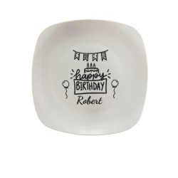 Personalized Happy Birthday Plate – Custom Engraved Porcelain – Laser Crafted in Mississippi